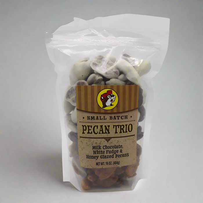 Buc-ee's Pecan Trio - Milk Chocolate, White Fudge & Honey Glazed Pecans