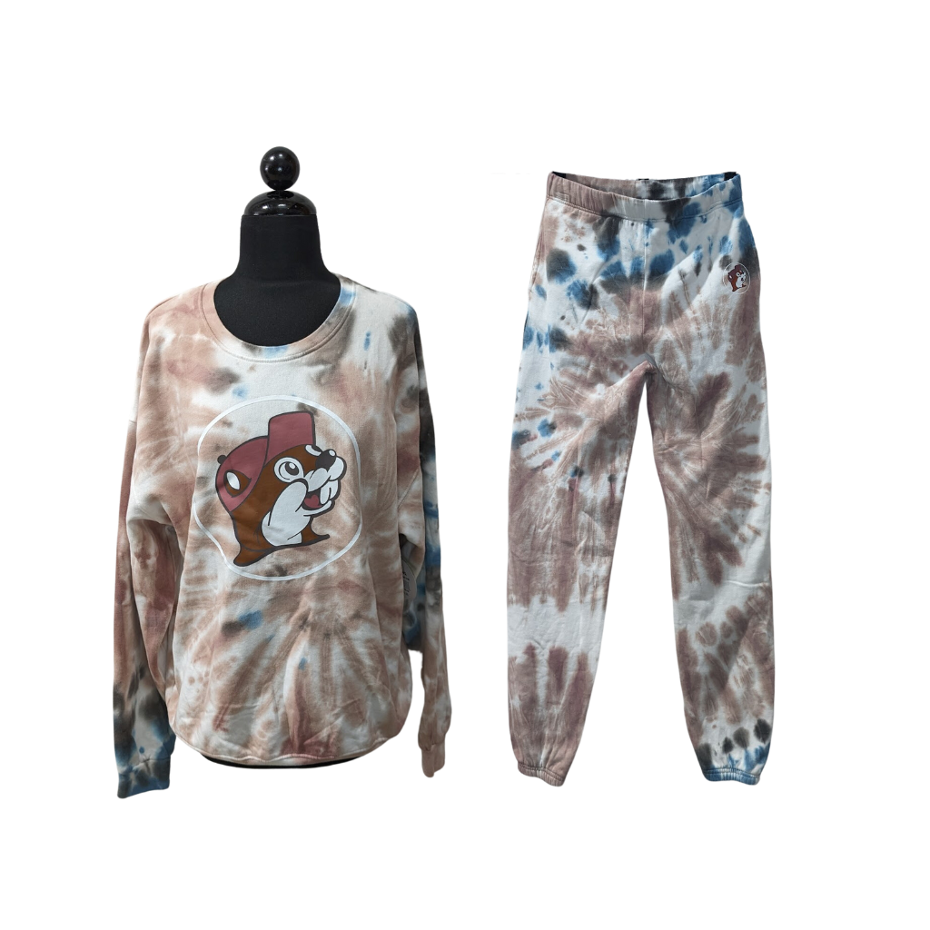 Buc-ee's Tie Dye Blue/Brown Sweats