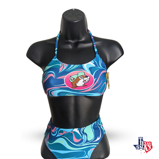 Buc-ee's Youth Blue Swirl Swim 2Piece