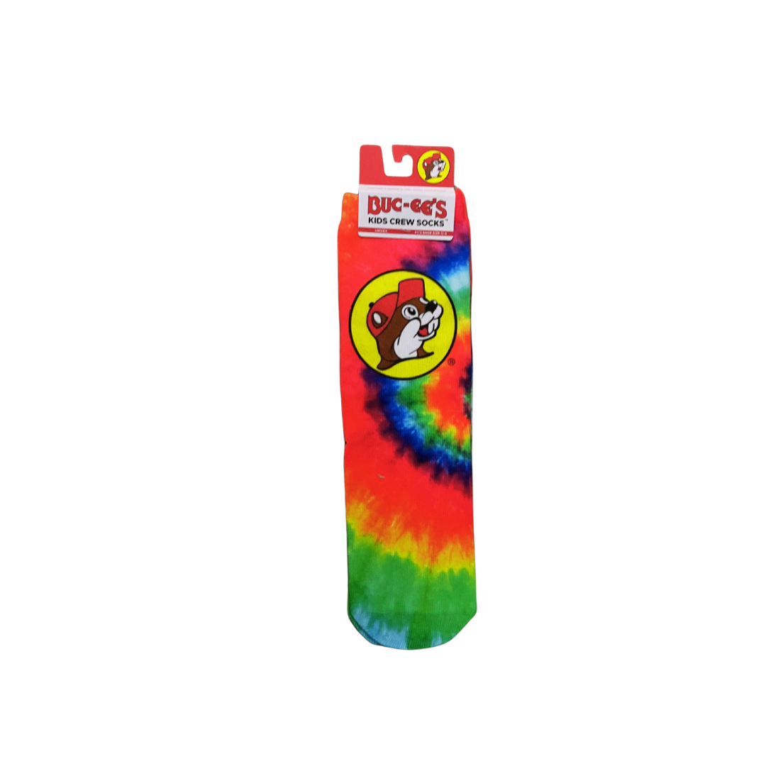 Buc-ee's Tie-Dye Kid Crew Socks