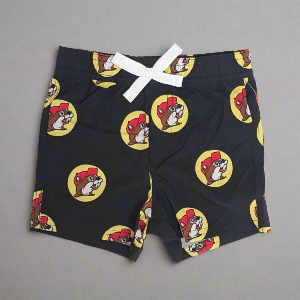 Buc-ee's Black Logo Boys Swim Suit