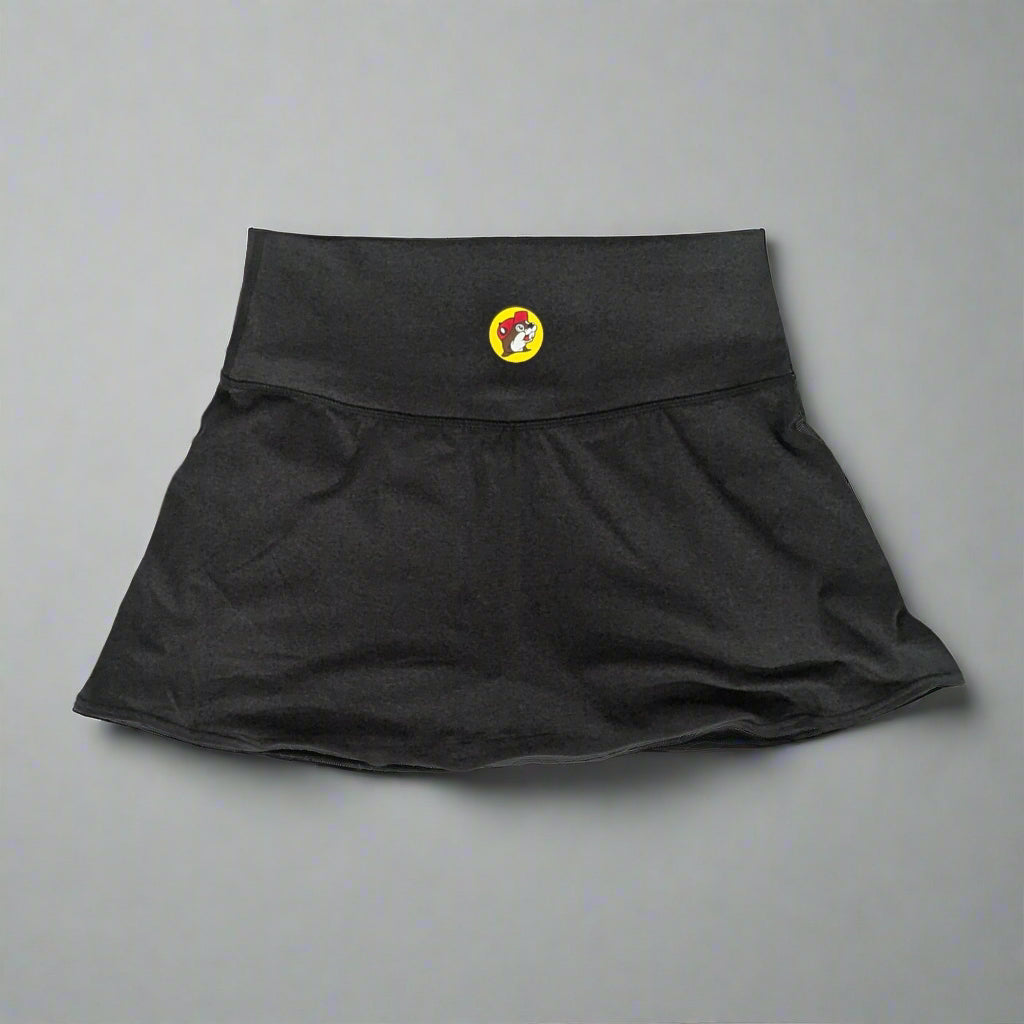 Buc-ee's Black Skort on the back is a Buc-ee's Logo on the lower back area. 