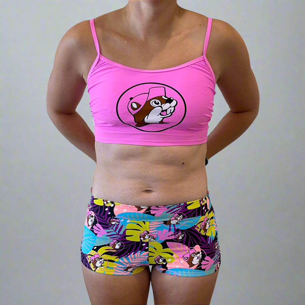 Buc-ee's Women's Pink Logo Tropical Swim Set