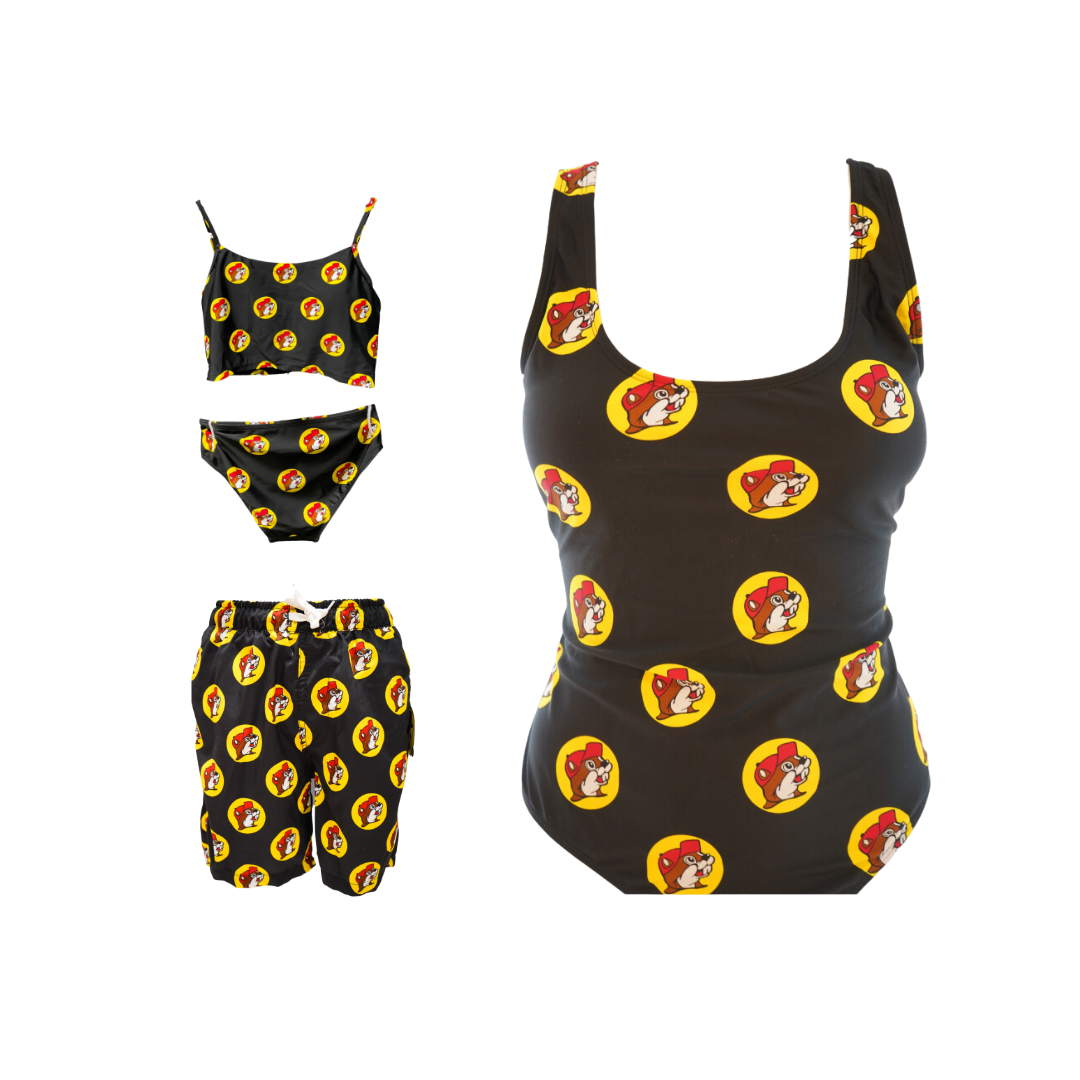 Buc-ee's Black Logo Swimwear - Two-Piece Swimsuit Girls - 6M-9M