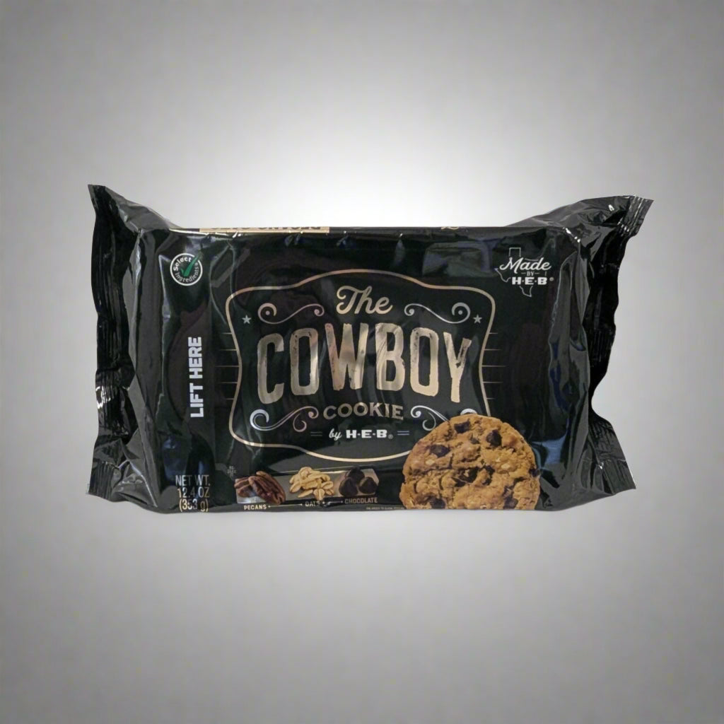 HEB Cowboy cookies in a black packaging