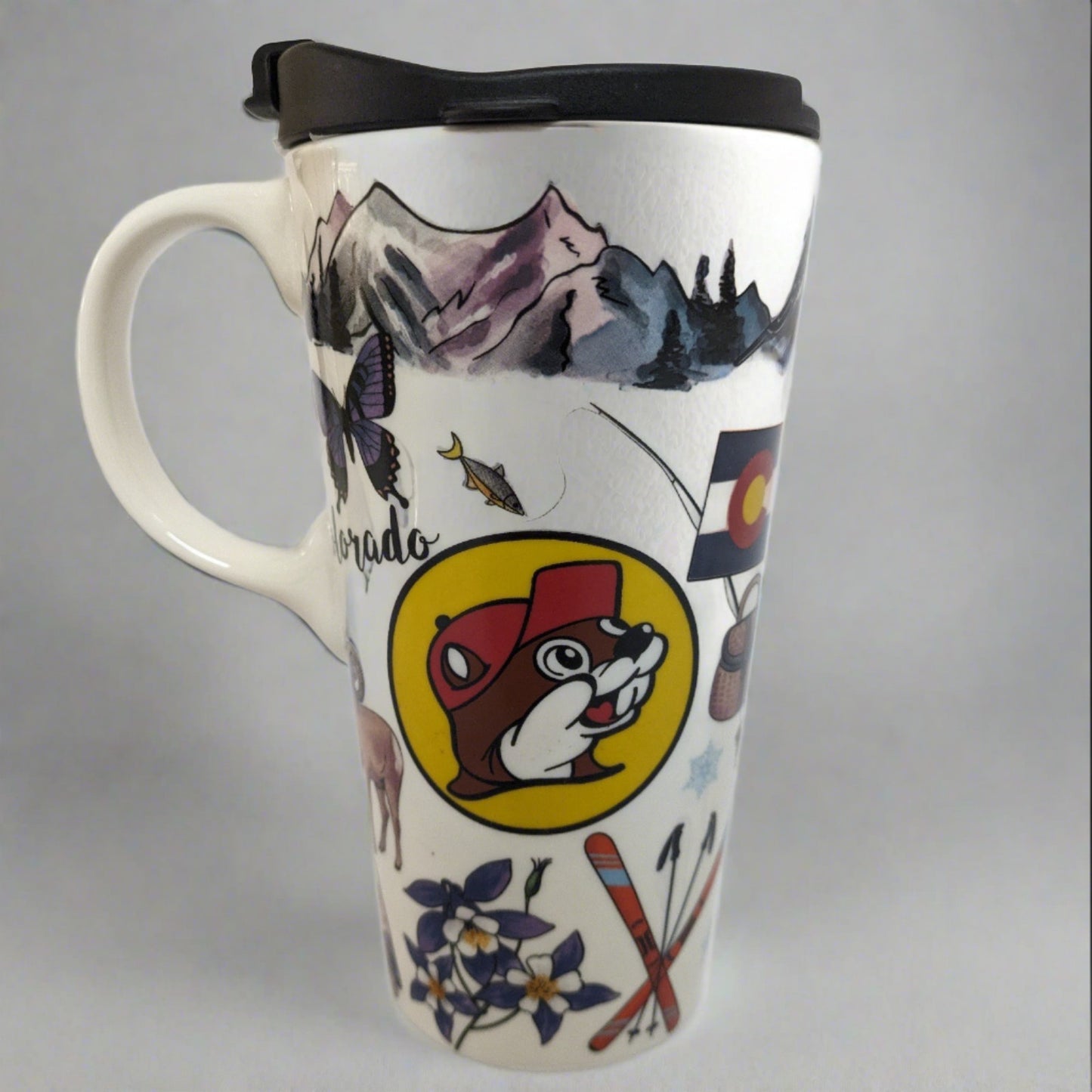 Buc-ee's Colorado 17oz Ceramic Mug with Lid