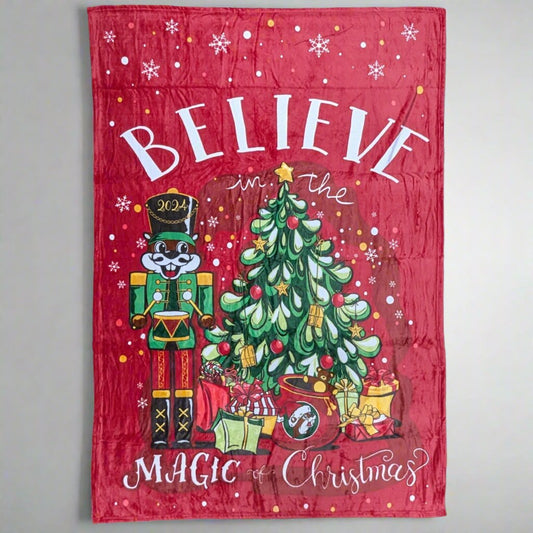 Buc-ee's "Believe in the Magic of Christmas" Blanket