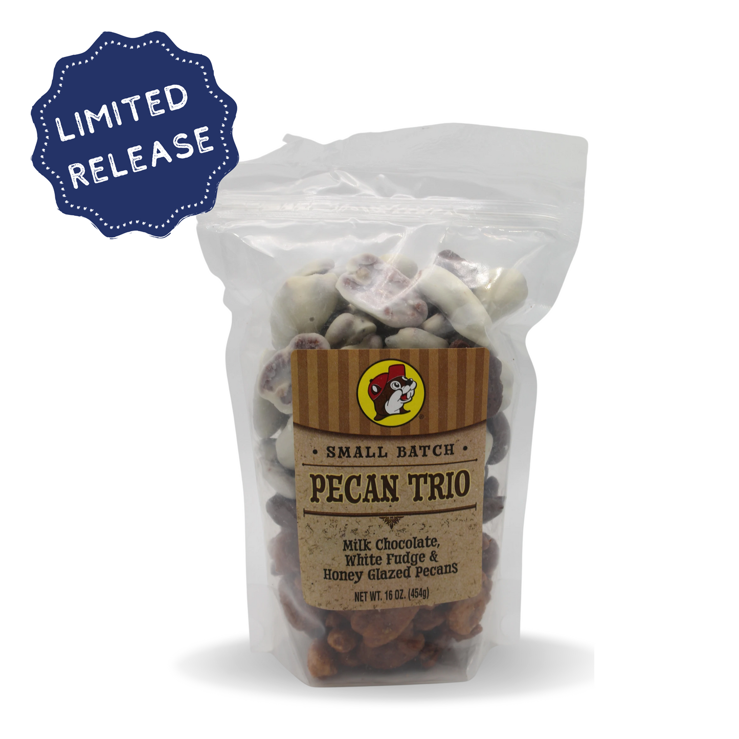 Buc-ee's Pecan Trio - Milk Chocolate, White Fudge & Honey Glazed Pecans