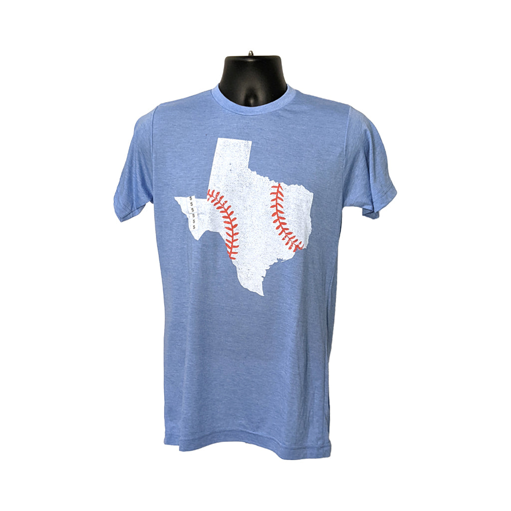 Texas Baseball Light Blue Heathered Shirt